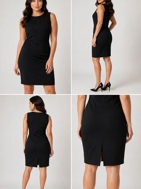 RW&CO Black Sleeveless Sheath Dress XXL NWT Ruched Side Career Cocktail